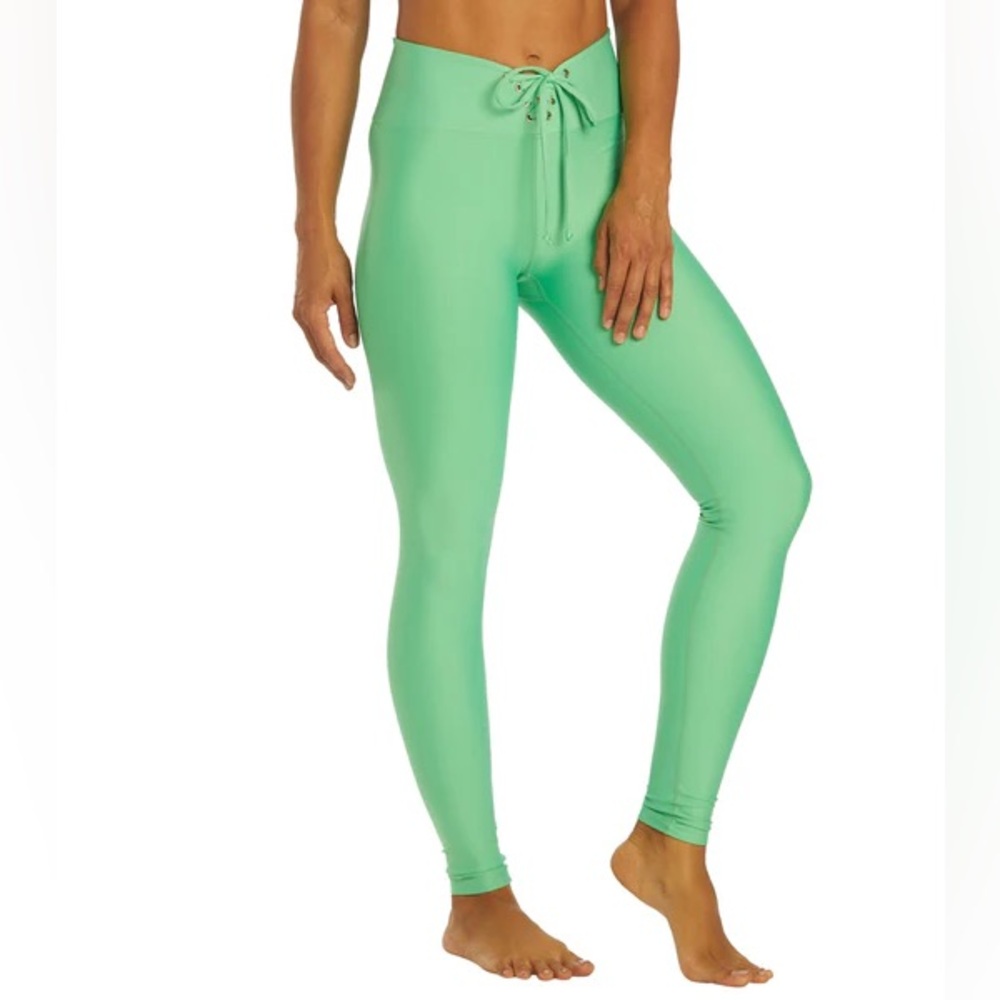 Year of Ours Green Ribbed football leggings